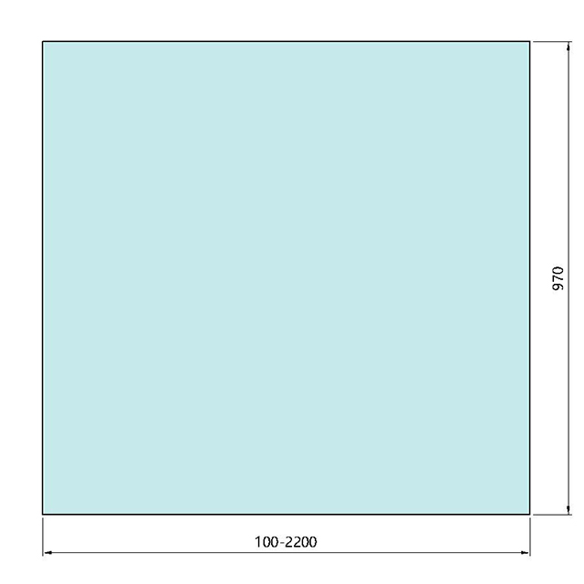 970mm Height standard Panel Ground Mounted Glass