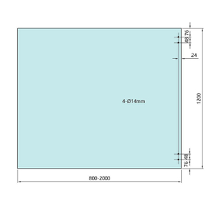 1200mm Height Hinge Panel Ground Mounted Glass