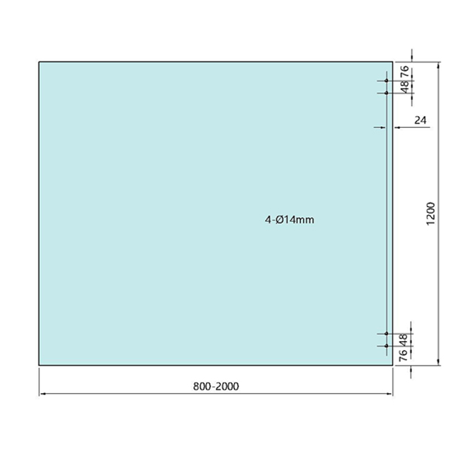 1200mm Height Hinge Panel Ground Mounted Glass