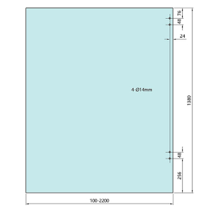1380mm Height Hinge Panel Ground Mounted Glass