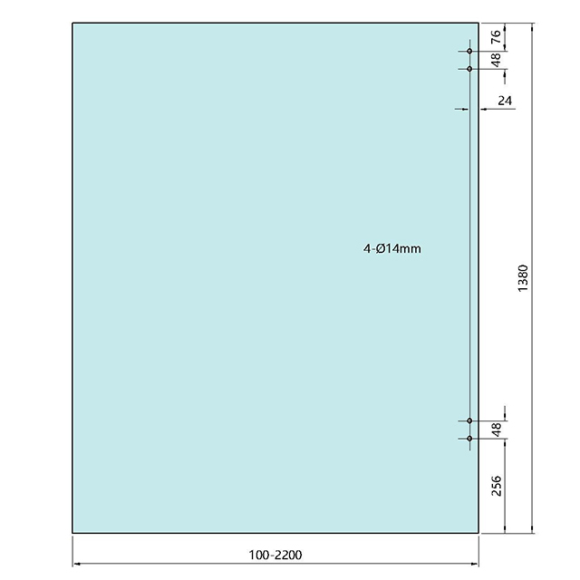 1380mm Height Hinge Panel Ground Mounted Glass