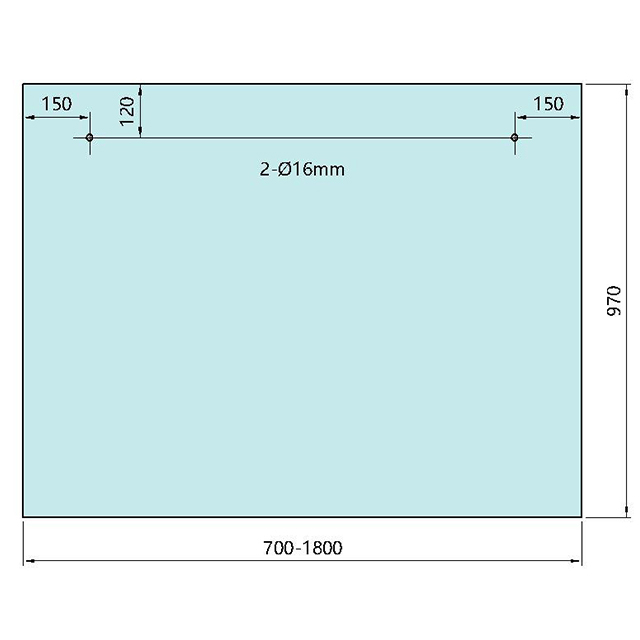 970mm Height Ground Mount Panel with Handrail Holes